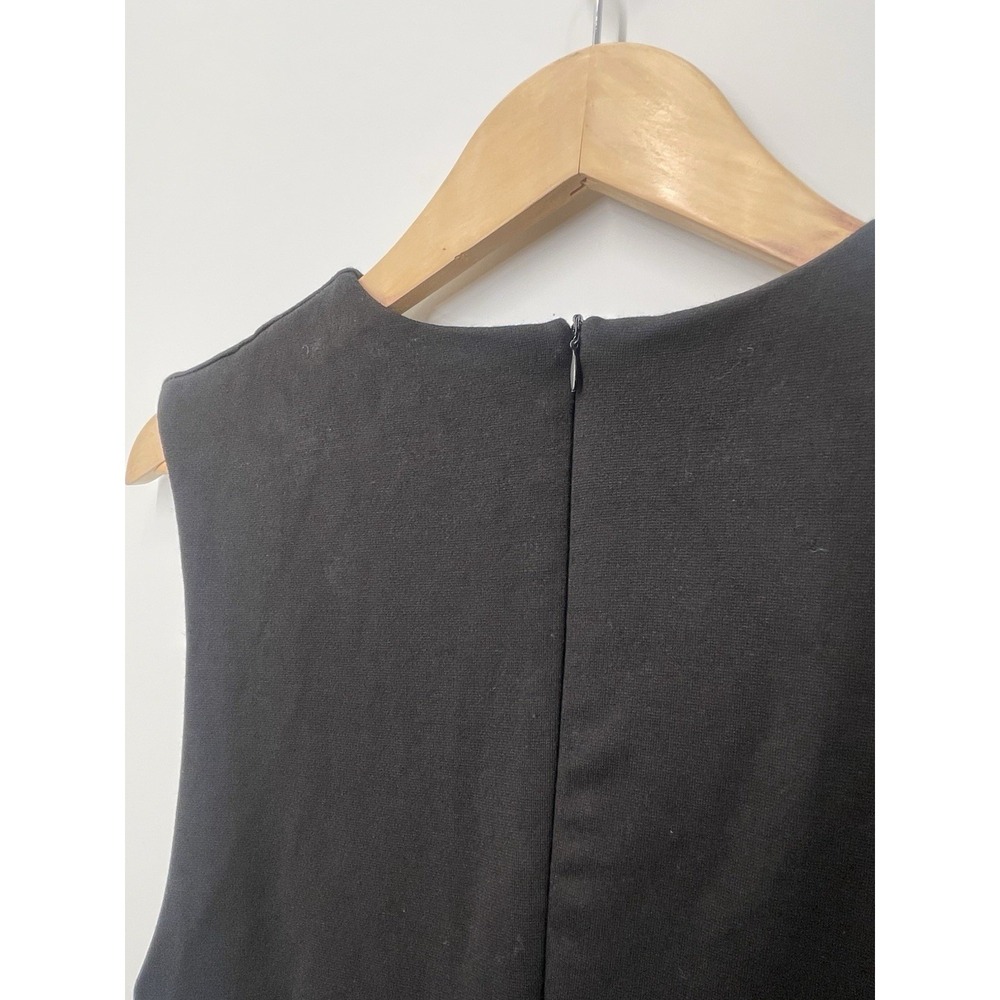 Zara Black Gold Button Midi Dress Womens Size Large Bodycon Dress - Picture 9 of 10